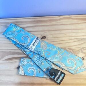 *2/$20* Stacy Adams Blue Microfiber Pocket Square and Tie Set NWT